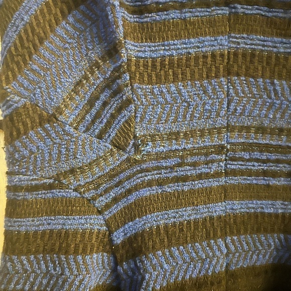 Rebecca Taylor Black &‎ Blue Tweed Striped Fringe Fit & Flare Cocktail Dress - Picture 7 of 10